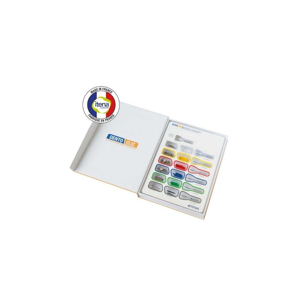 Coffret "EXCELLENCE" Tenons Cylindro-Coniques Calcinables et Inox DENTOCLIC - ITENA - 1u