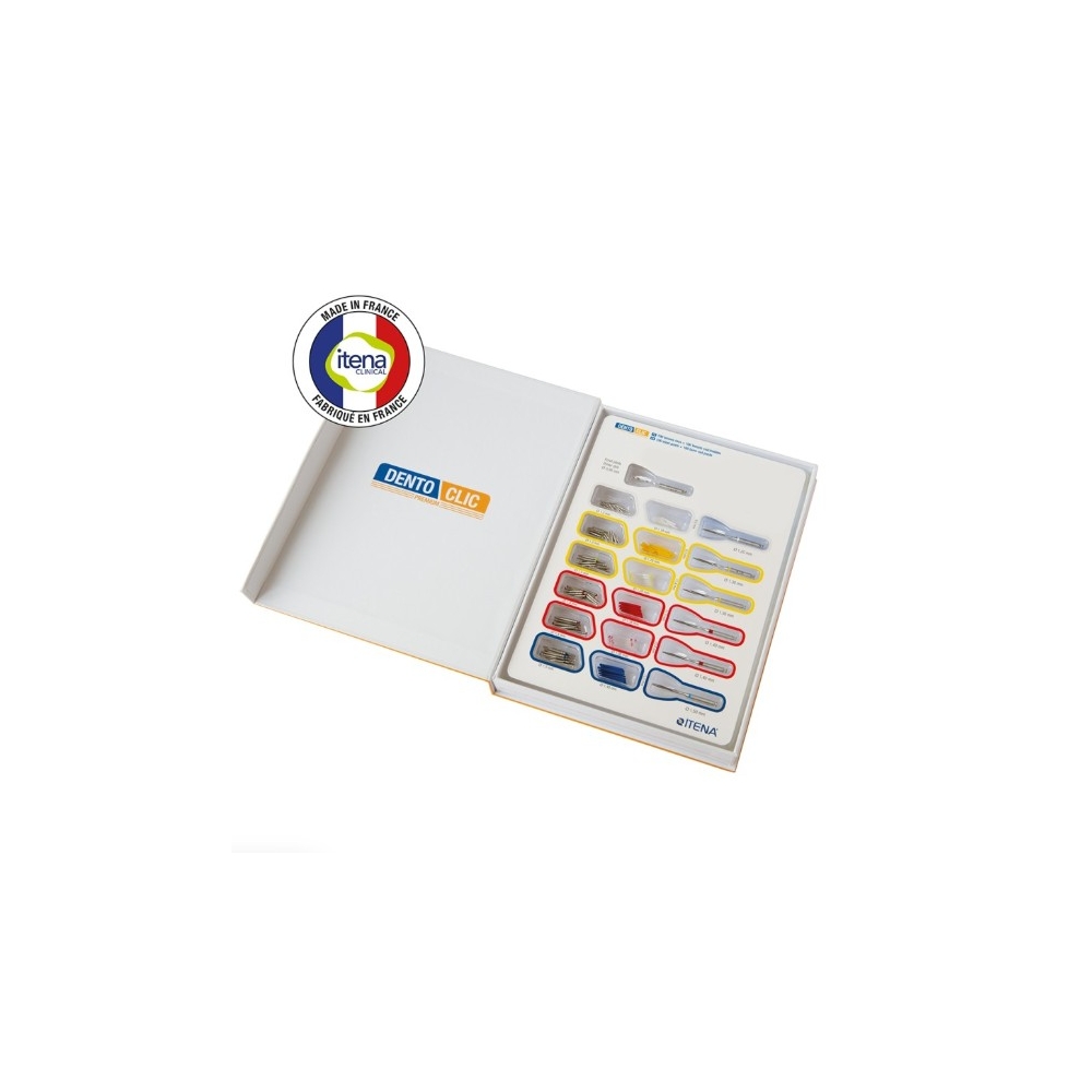 Coffret "PREMIUM" Tenons Cylindro-Coniques Calcinables et Inox DENTOCLIC - ITENA - 1u